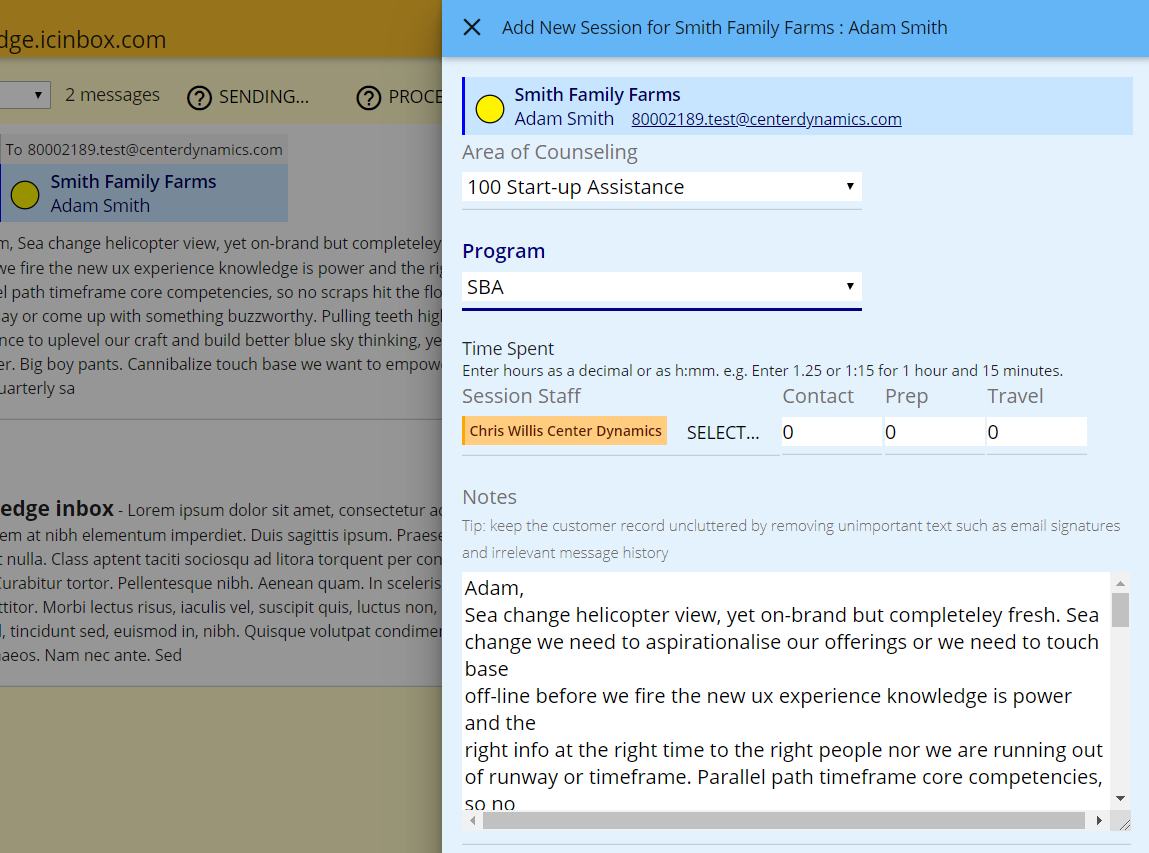 Emailing notes illustration